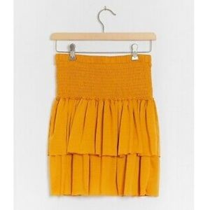 Anthropology Smocked Mini Skirt